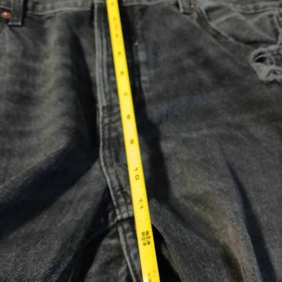 Old Navy High Rise Slouchy Straight Black Denim Jeans Size 14 Button Fly Grunge - Picture 3 of 13